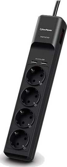 CyberPower P0420SUD0-DE 4-Port Surge Protection with 2 x USB-A Ports CyberPower P0420SUD0-DE 4-Port Surge Protection with 2 x USB-A Ports