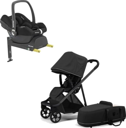 Thule Kombi/duovogn Shine Inkl. MaxiCosi Cabriofix & Base  Svart/Svart