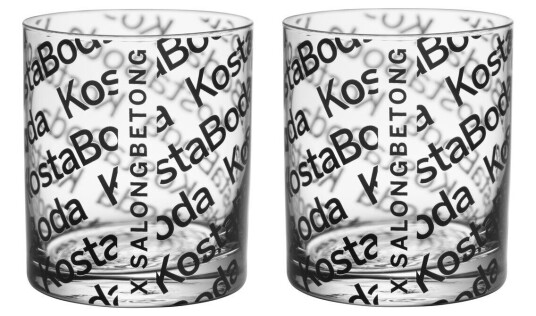 Kosta Boda Salong Betong Old Fashioned glass 28 cl 2-pakning Klar-sort