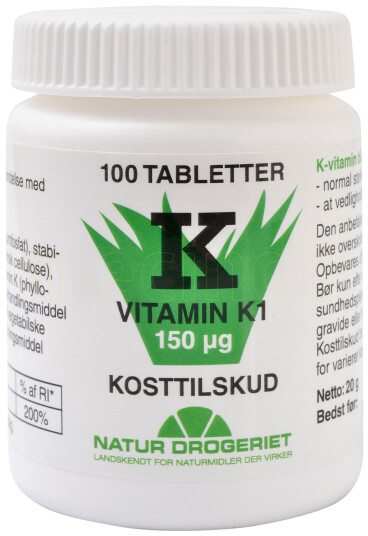 Natur Drogeriet Natur-Drogeriet K1-vitamin 150 Ug 100 Tabletter