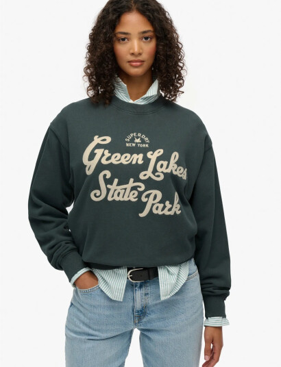 Superdry Lo Fi Outdoor Loose Crew Green 10 Superdry Lo Fi Outdoor Loose Crew Green 10