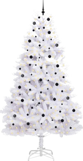  Kunstig sammensatt juletre med 300 LED Hvit 300 cm PVC og stål