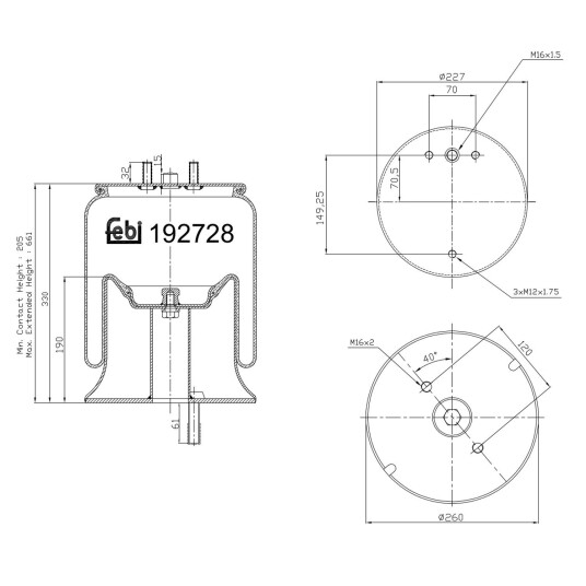 Luftbelg, fjæring FEBI BILSTEIN 192728 Luftbelg, fjæring FEBI BILSTEIN 192728