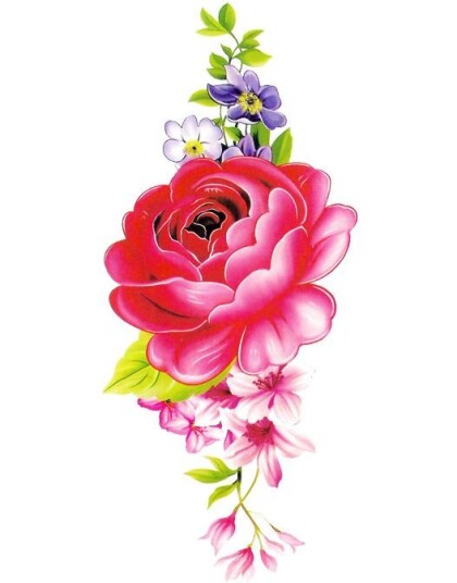 Elegant Flower Fake Tattoo