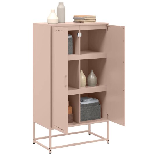 Highboard rosa 68,5x38,5x123,5 cm stål
