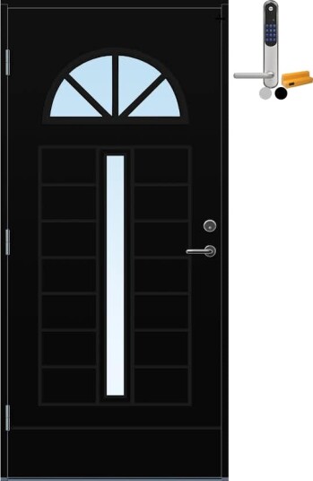 Ytterdør Bygg1 Lyngdal med Yale Doorman Classic Home