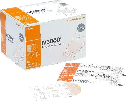 IV3000 7cmx9cm kateterforbinding med split 100 stk