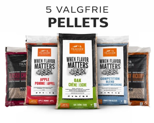 5 pakk Traeger Pellets Pakkepris   5 valgfrie pellets