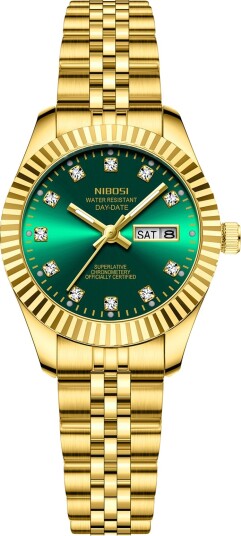 Nibosi Millbury Day Date Gold Green
