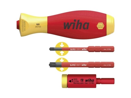 Wiha Wiha Easytorque Elektriske Momentadaptere Med Slimvario Holder Og Slimbit Sl/Pz 4-Stk. I Blisterpakning 29701200S4 41477