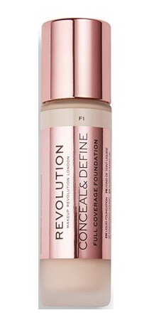 Makeup Revolution Conceal & Define Foundation F1 - Vegansk, Matt, PETA sertifisert 23ml
