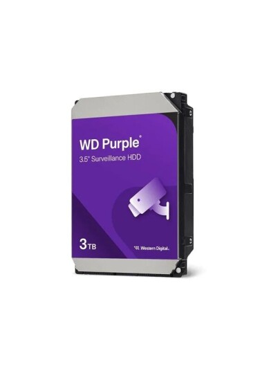 WD Purple 3TB SATA 600 Harddisk for Overvåking 3.5"