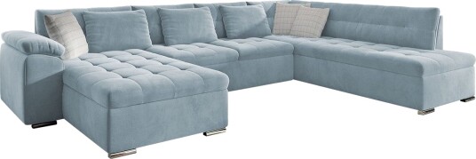 Dynir Sofa med Sjeselong og Divan 4 seter   Blå/Beige