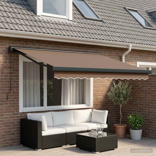 vidaXL Uttrekkbar markise Gråbrun 350 x 250 cm Stoff og Metall