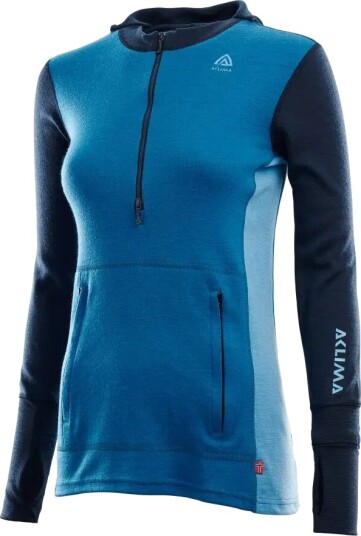 Aclima WarmWool Hoodsweater w/zip (W) dame Str. XS