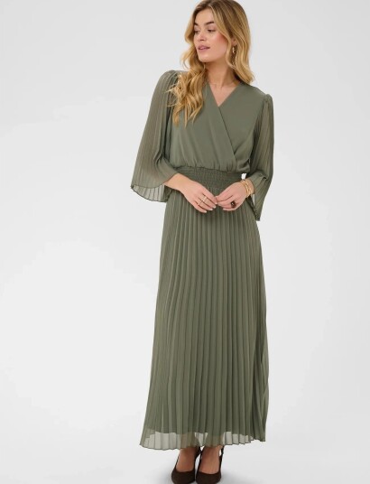 Cream Craluna Dress   Khaki green   46