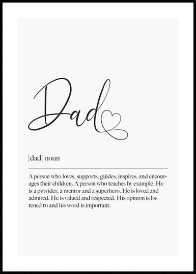 Father Definition Personalized Plakat Plakat / 70x100cm