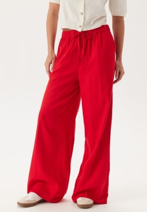 BUBBLEROOM Linen Blend Trousers Red S