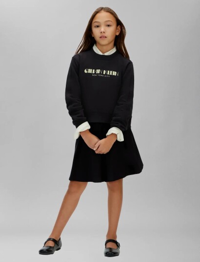 Calvin Klein Glitter Aw Cn Sweatshirt   Black   128
