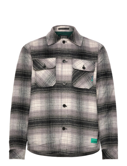 Scotch & Soda Check Overshirt - Grey - L