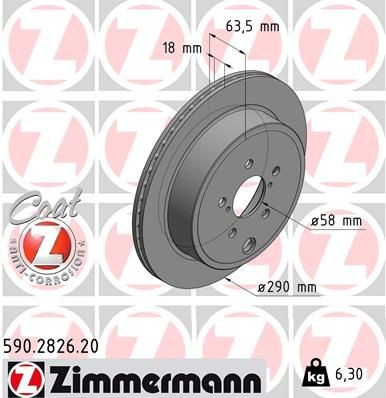Bremseskive ZIMMERMANN 590.2826.20