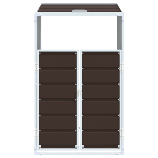 Søppeldunkskur for enkelt dunk brun 72x81x115 cm stål