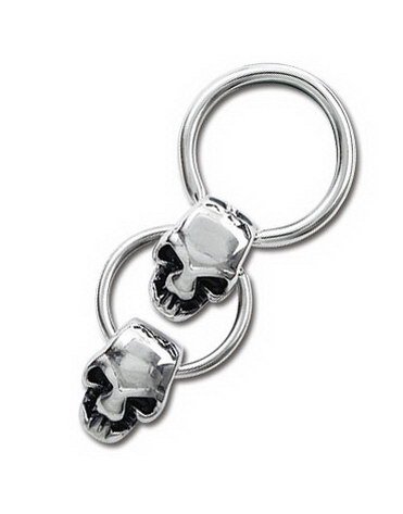 Utgått Double Skull BCR Piercing 1.6 x 12 mm