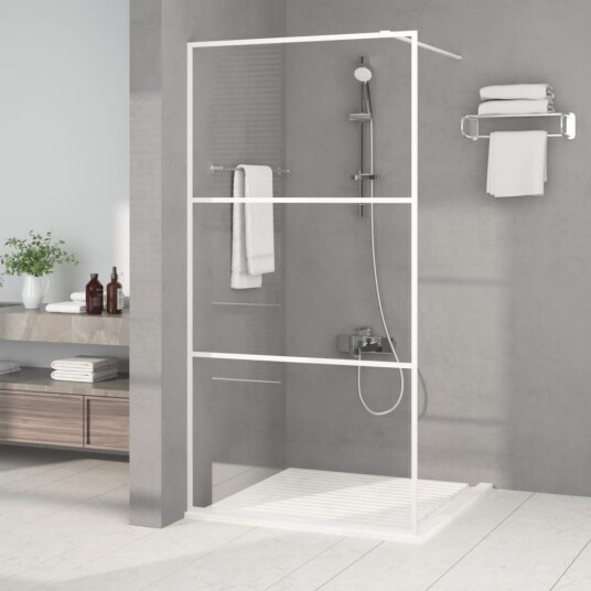 Dusjvegg hvit 100x195 cm klart ESG-glass Dusjvegg hvit 100x195 cm klart ESG-glass