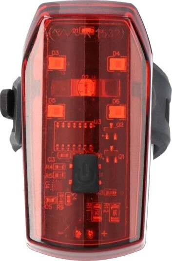 Sykkellykt Dresco Razor LED bak- og bremselys 5 LED batteridrevet IPX4 100 m synlighet svart