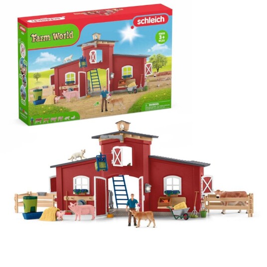 Schleich Rød Låve med Dyr og Tilbehør - Lekesett for 3 år+ Schleich Rød Låve med Dyr og Tilbehør - Lekesett for 3 år+