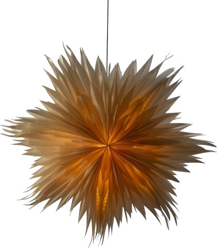 Konstmide papirstjerne med lys 60 cm