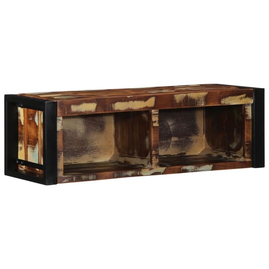 TV benk flerfarget 80x30x25 cm gjenvunnet heltre