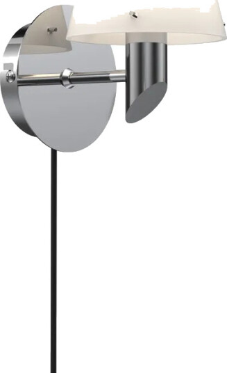 Herstal Gil vegglampe Krom opal glass