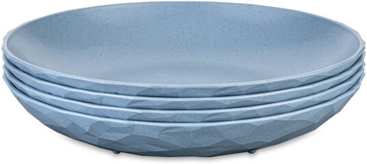 Koziol Club dyp tallerken Ø22 cm 4 pakning biocirk termoplast Nature flower blue