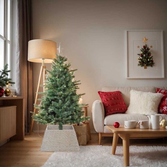 Juletræring Hvit 70 x 70 x 28 cm Vannhyasint Juletræring Hvit 70 x 70 x 28 cm Vannhyasint