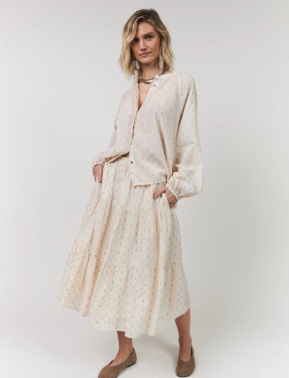Lollys Laundry Morningll Midi Skirt Cream XXL Lollys Laundry Morningll Midi Skirt Cream XXL