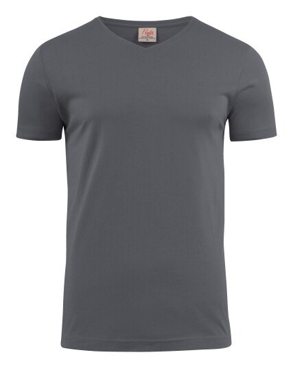 Printer Heavy V-neck T-skjorte Stålgrå Stålgrå