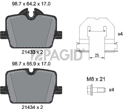 PAGID T2887N Bremseklosser
