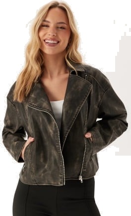 Pieces Pcsia Biker Jacket Brown Stone S