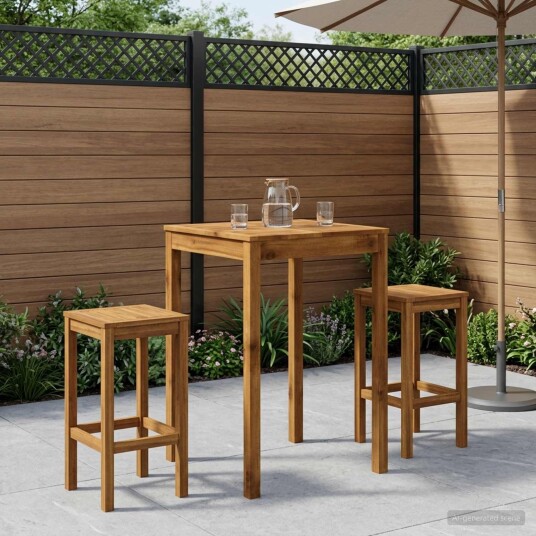 vidaXL Hagebarbord Naturlig 70 x 68,5 x 105 cm Solid akasietre