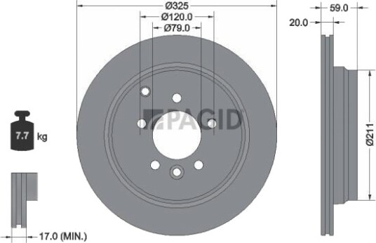 PAGID 54476NC Bremseskive PAGID 54476NC Bremseskive