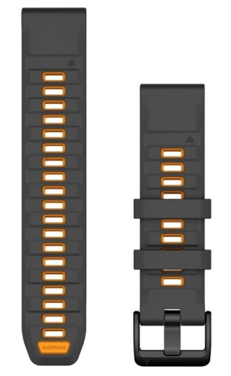 Garmin QuickFit armbånd 22 mm silikon grafitt/oransje