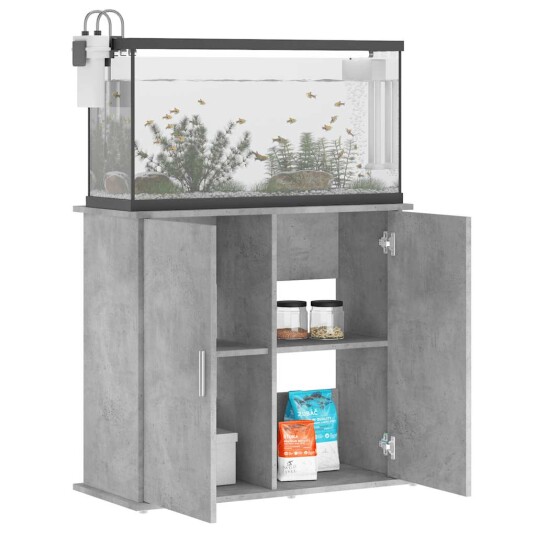 Akvariumstativ Betonggrå 81X36X73 cm Konstruert Tre