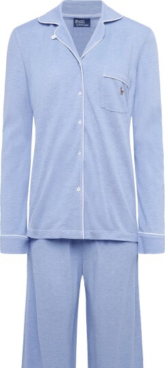 Polo Ralph Lauren Intimates Knit Long Sleeve Shirt & Pant Pajama Set Blue M
