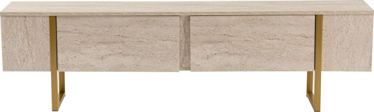 Serenity Tv-benk 180x30 cm - Travertin/Gull
