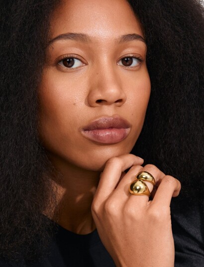 Pilgrim Evon Rings 2 In 1 Set Gold Plated   Gold   ONE SIZE