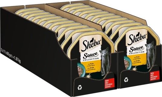 Sheba Våtfôr Megapakke Skåler Kalkunbiter I Lys Saus 44 X 85 G