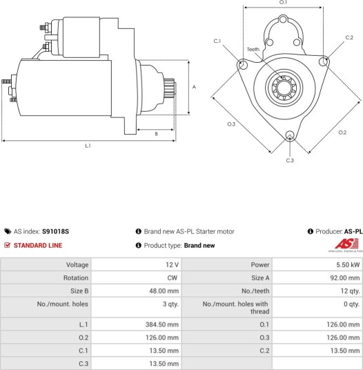AS-PL S91018S Starter