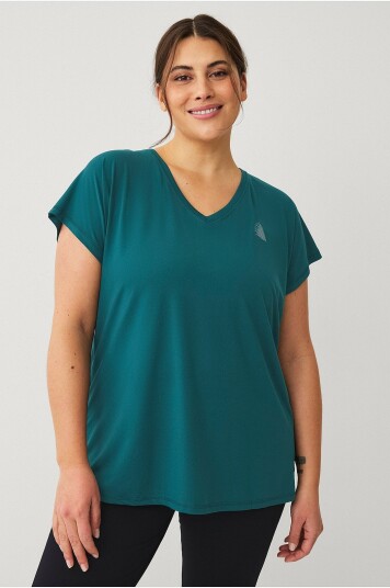 Zizzi   Treningstopp aBasic S/S V neck Tee   Grønn