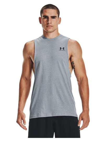 Under Armour Ua Left Chest Cut Off Tank - Grey - M Under Armour Ua Left Chest Cut Off Tank - Grey - M
